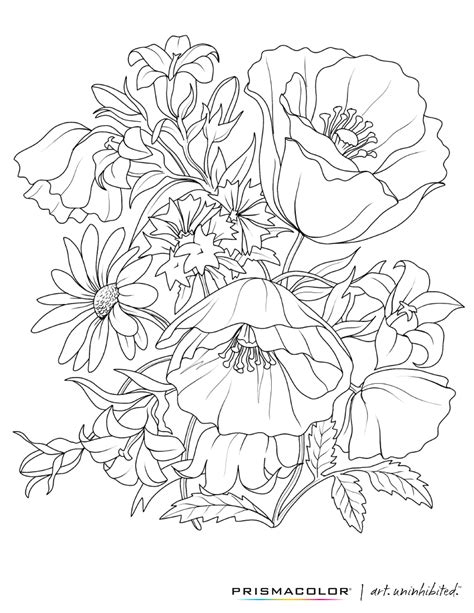 beautiful flower coloring pages  adults monaicyn kitchen ideas