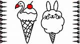 Ice Cream Coloring Pages Drawing Cute Line Birijus Color Creative Draw Paintingvalley Kids Pig Cone sketch template