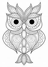 Owl Patterns Coloring Simple Owls Pages Adult Animals Various Different Artist sketch template