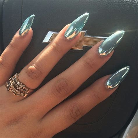 chrome nails stiletto nails gel nails acrylic nails coffin nails acrylics fingernails nail