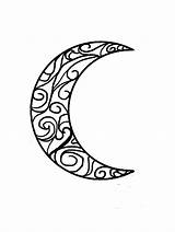 Moon Tribal Tattoos Tattoo Half Crescent Simple Beautiful Drawing Onlytribal Only Deviantart Designs Getdrawings Celtic sketch template