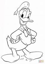 Donald Duck Coloring Pages Draw Drawing Disney Cartoon Characters Mickey Printable Minnie sketch template