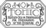 Apothecary Coloring Embroidery Pages Designs Visit Tonic Label Halloween sketch template