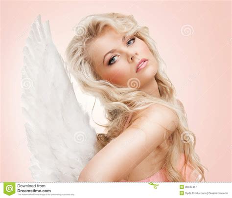 Angel Girl In Underwear And Wings Stock Image Image Of Hair Flirting