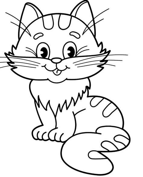 simple kitten coloring page  kids  pet