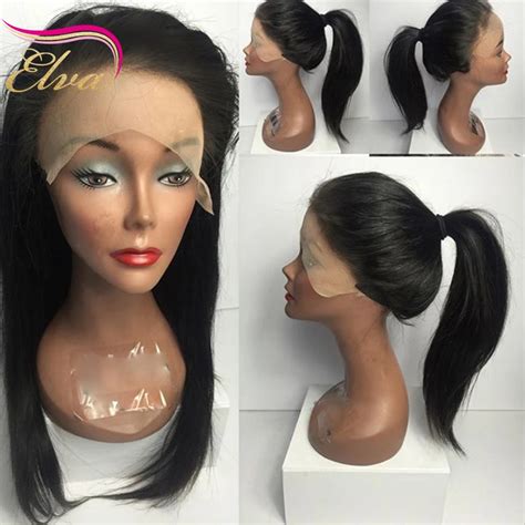 buy high ponytail glueless full lace wigs  baby hair silky straight