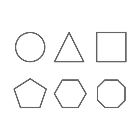 outline geometric shapes icon vector  white background  vector art  vecteezy