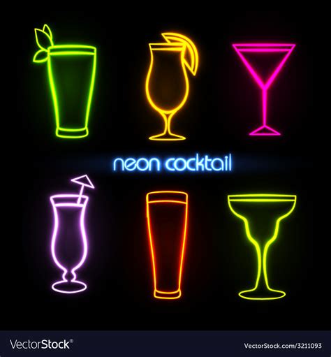 neon sign cocktail royalty free vector image vectorstock