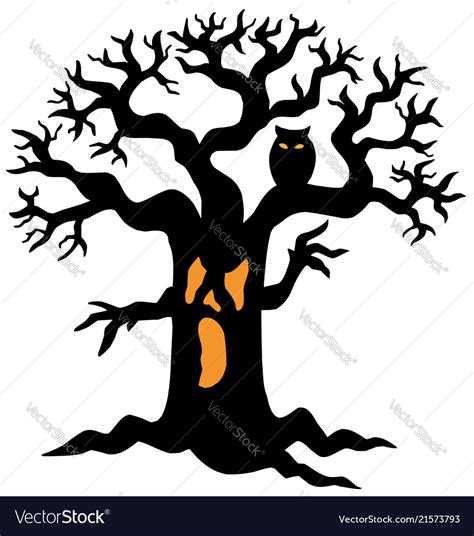spooky tree silhouette royalty  vector image