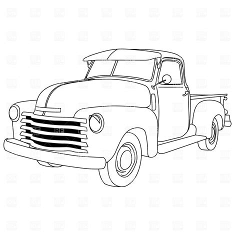 truck black  white clipart truck coloring pages  pickup