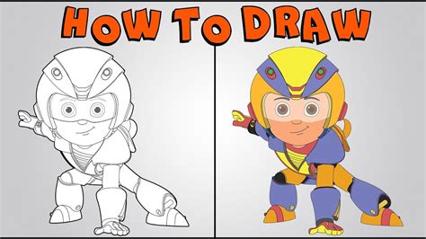 draw vir  robot boy cartoon step  step  kids kids