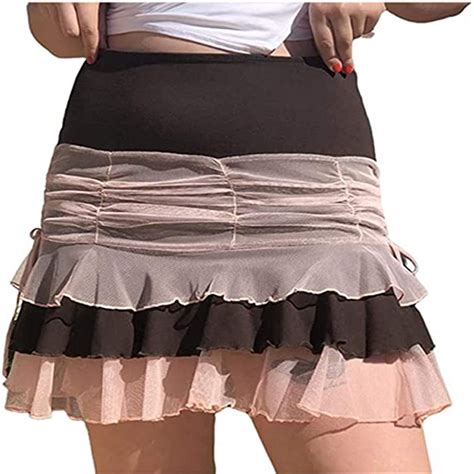 women s bodycon y2k patchwork mini pleated skirts high