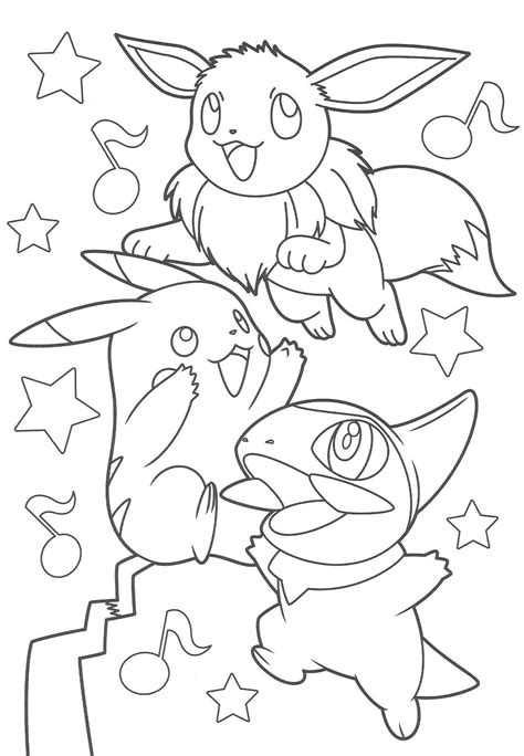 pikachu  friends coloring pages creakidsinfo