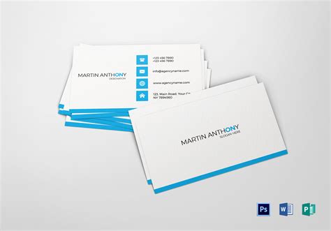 simple business card design template  psd word publisher