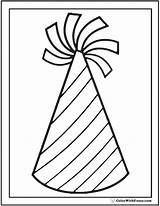Hat Birthday Coloring Pages Party Drawing Hats Happy Printable Stripes Color Template Drawings Kids Clip Pdf Balloon Sketch Tassel Print sketch template