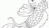Coloring Fish Pages Koi Scales Japanese Drawing Template Library Clipart Adults Kids Popular sketch template