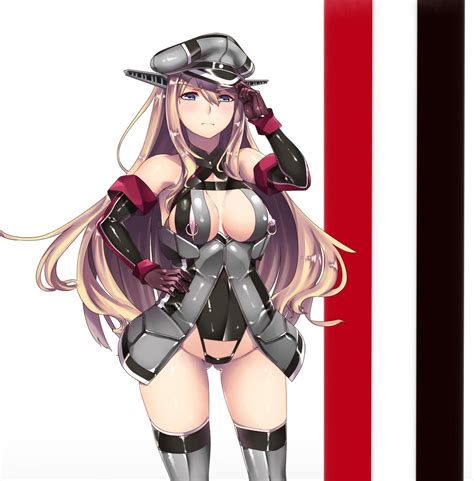 rule 34 adapted costume ass visible through thighs bismarck kantai collection blonde hair
