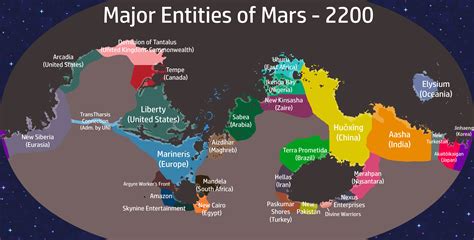 major entities   semi terraformed mars  imaginarymaps