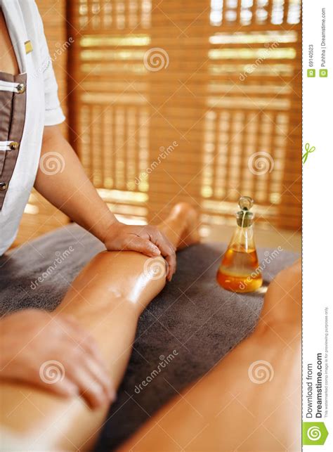 Body Care Spa Massage Therapy Woman Legs Anti Cellulite Skinc Stock
