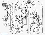 Annunciation Coloring Pages Renaissance Fra Angelico Annonciation Colouring Everyday Color Christian Elegant Printable Getcolorings Sheet Getdrawings Franklin Symbolism Colorings Classical sketch template