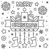 Merry Christmas Coloring Vector Premium sketch template