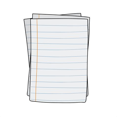 notebook sheet white blank page paper list  notepad flat cartoon