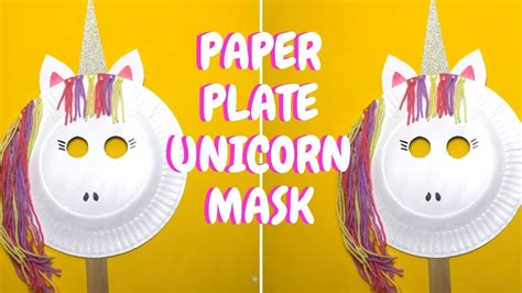 paper plate unicorn mask paper plate crafts  kids youtube