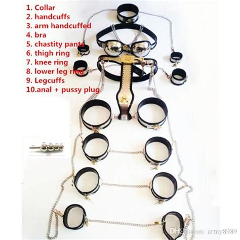 stainless steel female chastity belt device collars bra