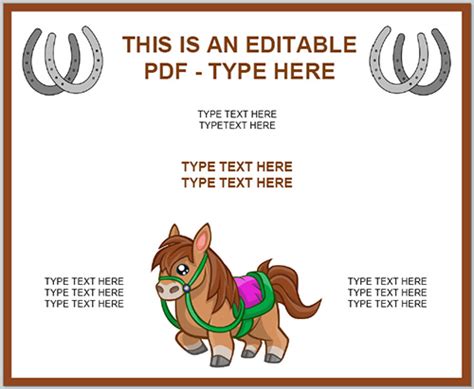 printable horse riding certificates printable templates
