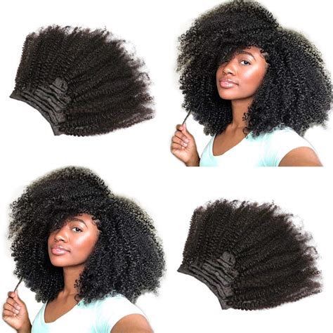Slove Hair African American Afro Kinky Curly Clip In Human
