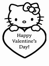 Valentines Coloring Pages Kitty Hello Choose Board Print sketch template