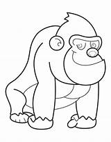 Gorilla Gorilas Colorear Ape Designlooter Getdrawings sketch template