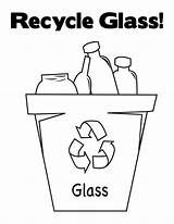 Coloring Recycling Bucket Glass sketch template