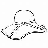 Hat Coloring Colouring Sun Cap Hats Template Pages Floppy Printable Drawing Hard Color Chef Fancy Graduation Police Clipart Clip Kids sketch template
