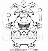Jester Cartoon Juggling Pudgy Coloring Clipart Cory Thoman Outlined Vector sketch template