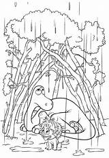 Arlo Dinosaur Coloring Good Shrubs Rain Under Repairs Shelter Spot Taking Pages2color Pages sketch template