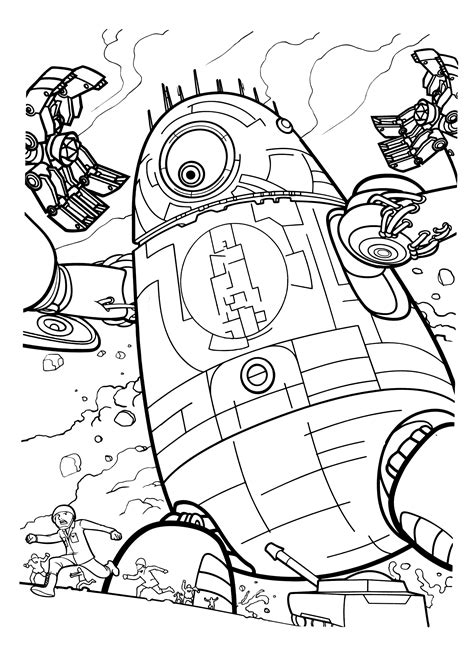 coloring page huge robot