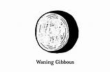 Gibbous Waning Drawn Moon Hand sketch template