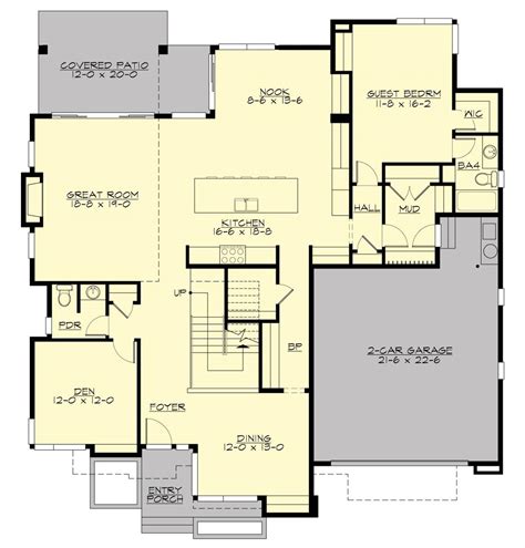 story open floor plan contemporary style house plan  plan