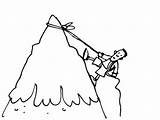Climbing Mountain Drawing Mountains Line Illustration Side Climber Man Getdrawings Stock Per Mountaintop Detail sketch template