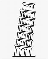 Pisa Leaning Pinclipart sketch template