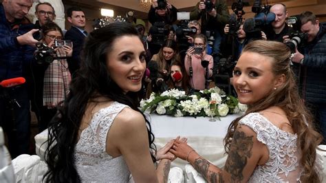 same sex marriage couple make history as first in ni