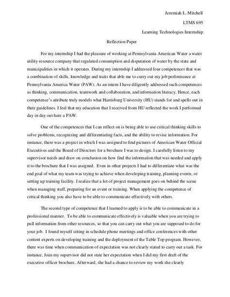 reflection reflective essay writing examples rubric