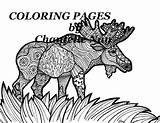 Coloring Moose Adult Pages Animals Description sketch template