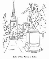 Memorial Coloring Revere Paul Pages Sheets Statue Kids Printable Print Holiday Boston Sketch Activity Worksheets Popular Observed Federal Formerly Known sketch template