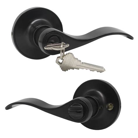 keyed entry door lever lock set keyed alike black finish dlbket probrico