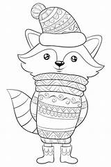 Raccoon Zen sketch template