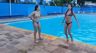 friends girls challenge  pool youtube