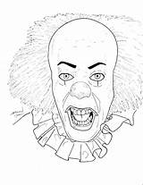 Killer Clown Coloring Pages Printable Scary Getdrawings Color Getcolorings sketch template
