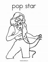 Coloring Pop Star Idol She Singer American Kids Pages Piosenkarka Print Built California Usa Twistynoodle Noodle Popular sketch template